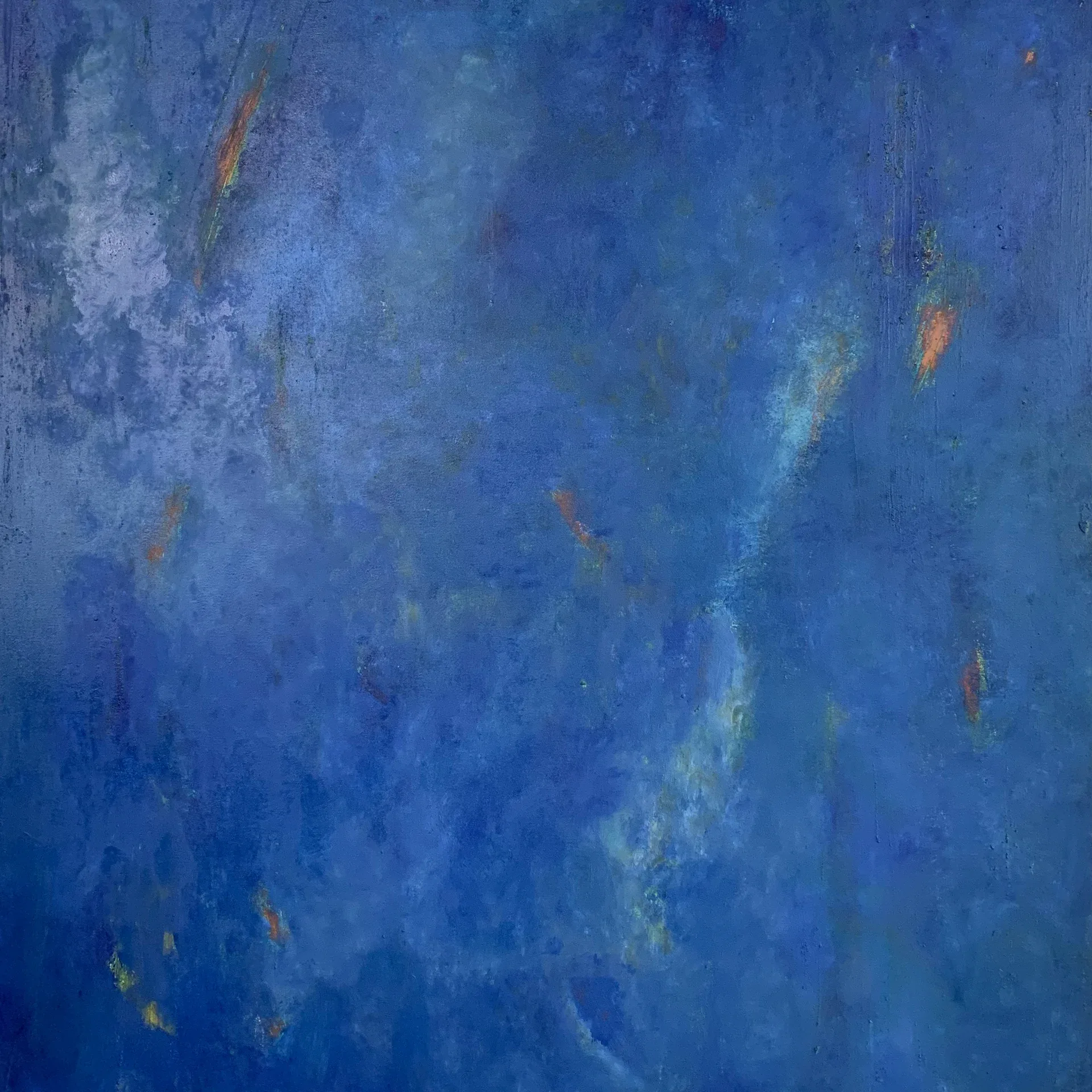 Blaues abstraktes Gemälde, moderne Kunst, originale Wanddekoration, zeitgenössische Kunst, künstlerische Inspiration.