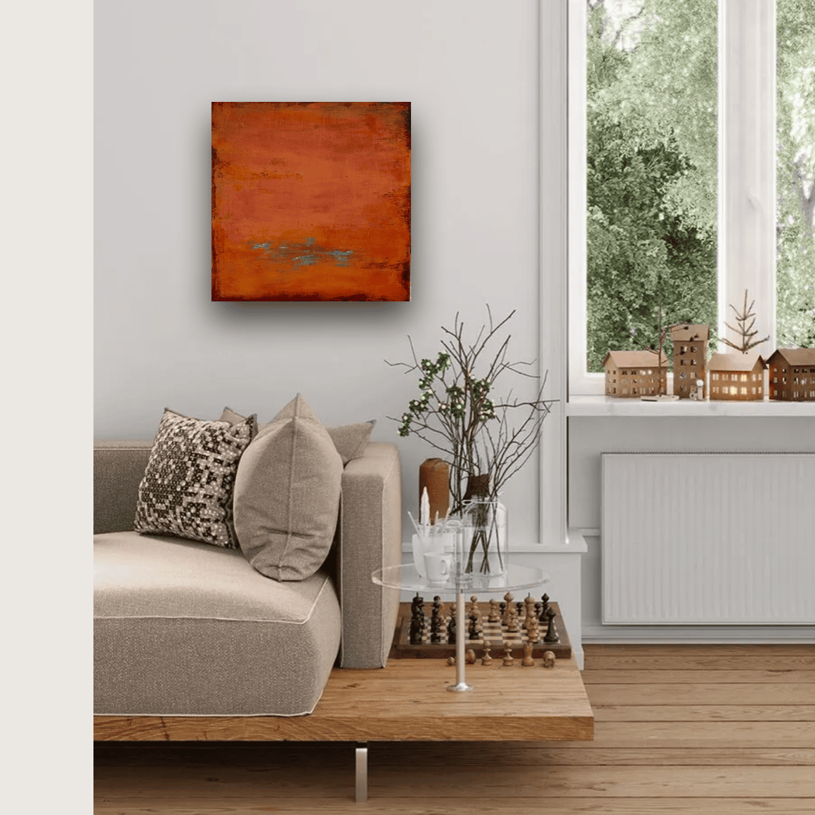 Modernerwohnraum-mit-kunstwerk-und-deko-accessoires-in-weißen-wänden.