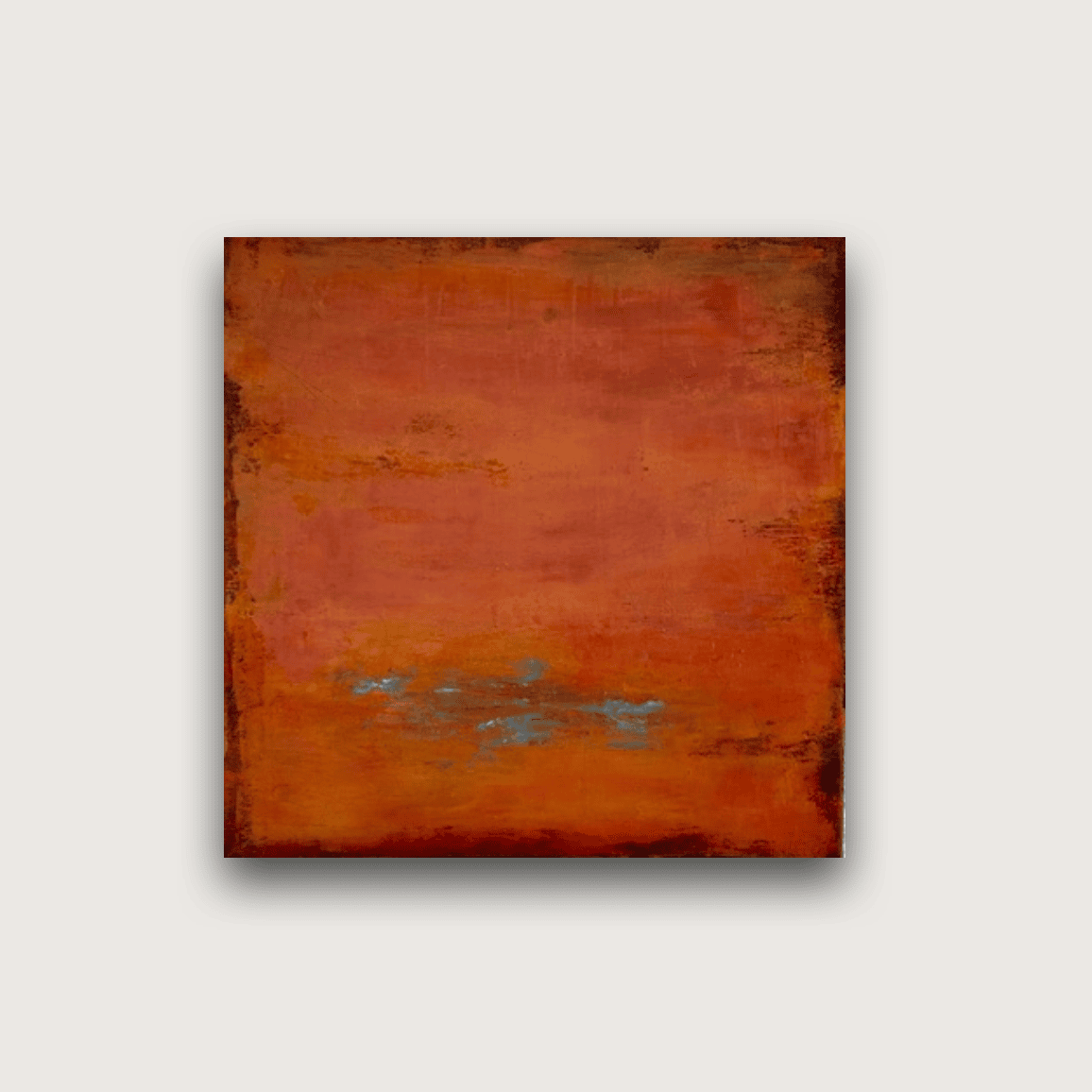 Schwarz-rote abstrakte Malerei, modernes Kunstwerk, spirituelle Inspiration, christliche Kunst, kreative Ausdrucksform.