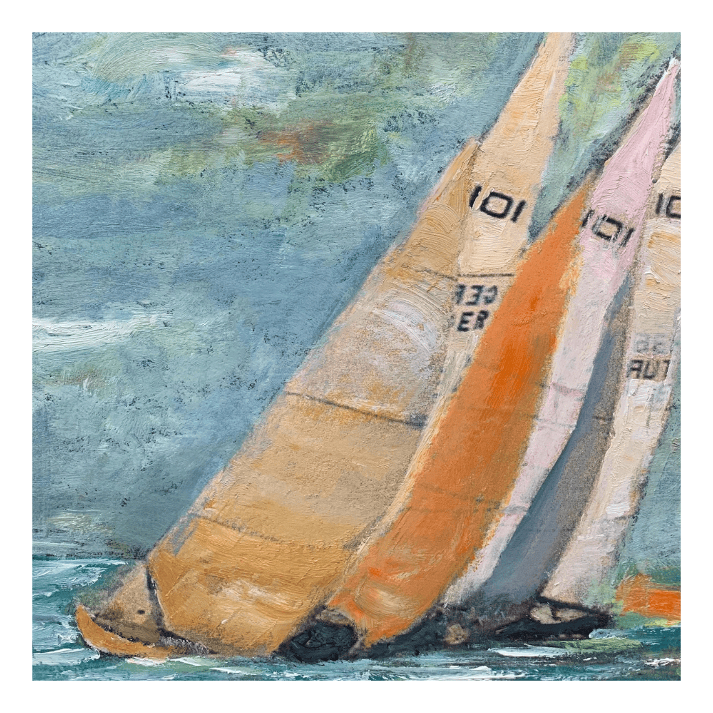 Segelboote auf dem Wasser, maritimes Motiv, Segelschiff, Yacht, Wassersport, Segelkunst, maritime Malerei, Meereskunst, nautisches Bild, segelndes Boot.