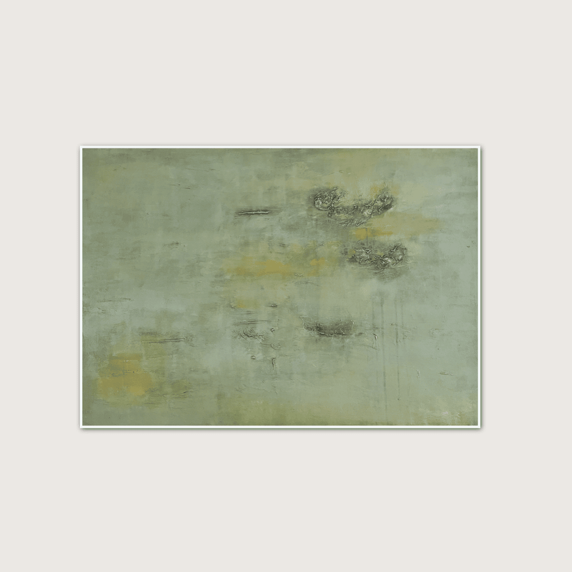 Gepflegte, moderne Kunstwerke von Christiane Pieper, kreative Malerei in sanften Grüntönen.